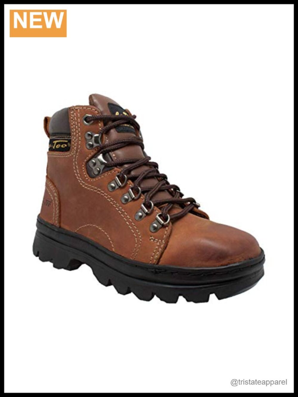 6 inch Crazy Horse Leather Padded Collar Work Hiker Boots, Lace Up, Non-Skid